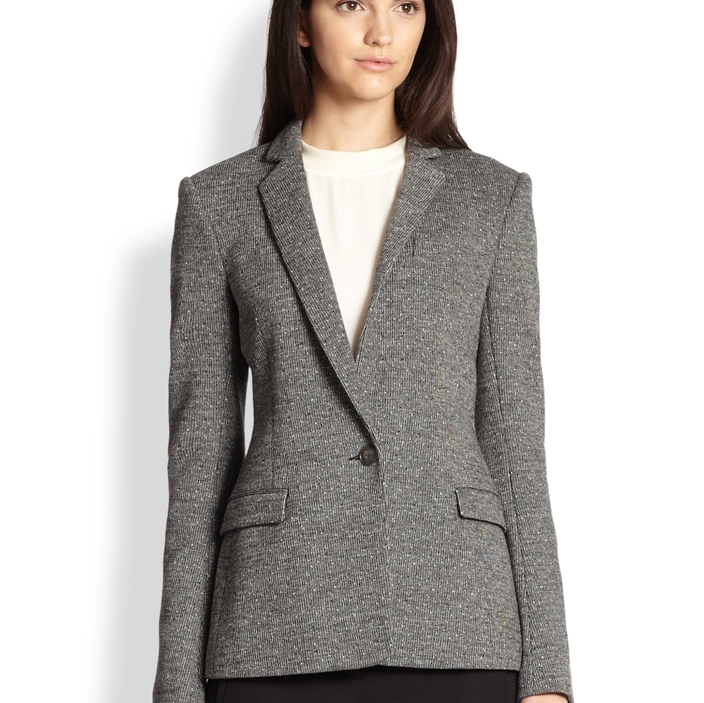 THEORY DANCEY KENMORE BLAZER WOOL BLEND KNIT